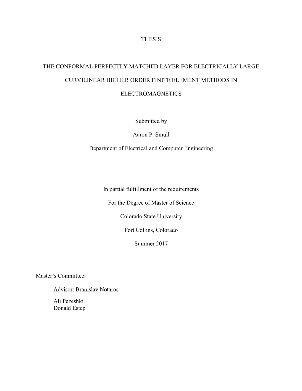 Thesis the Conformal Perfectly Matched Layer