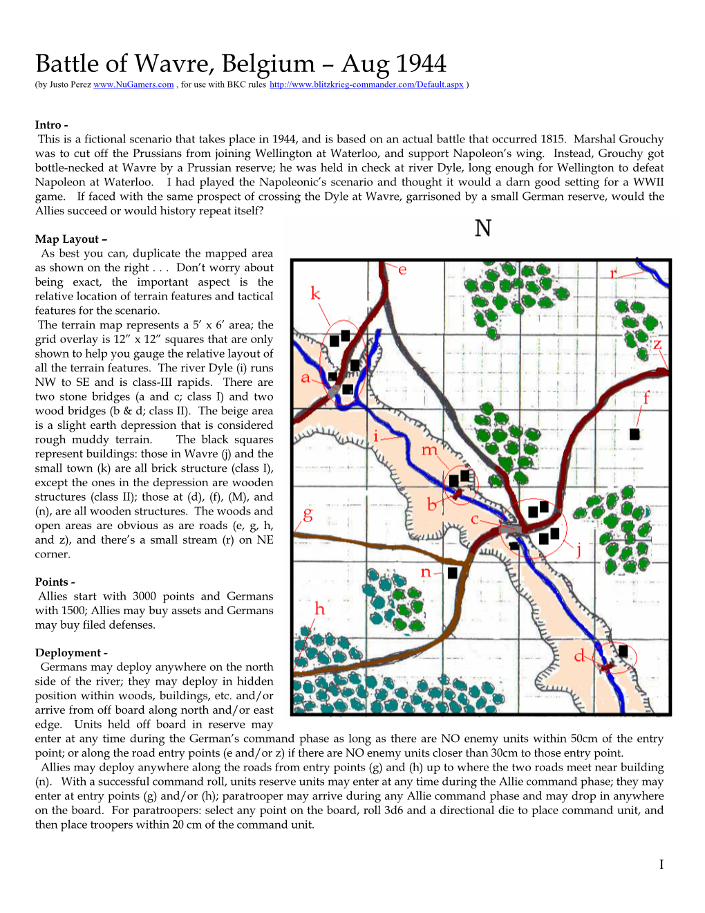 Battle of Wavre, Belgium – Aug 1944 (By Justo Perez , for Use with BKC Rules )
