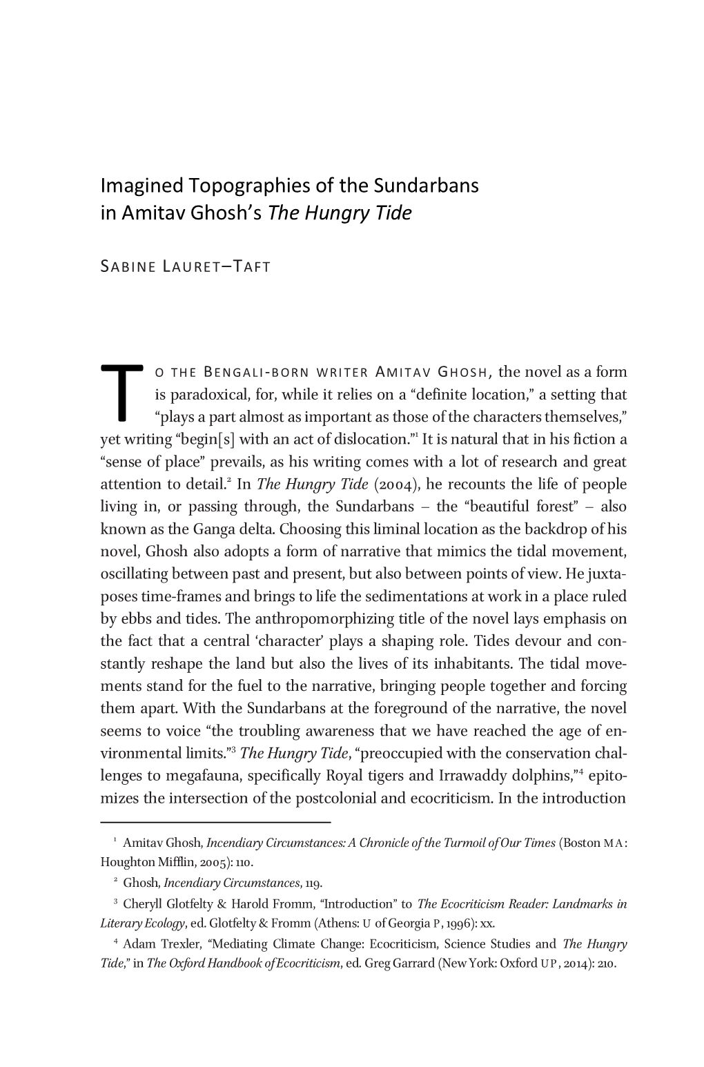 Imagined Topographies of the Sundarbans in Amitav Ghosh's the Hungry Tide