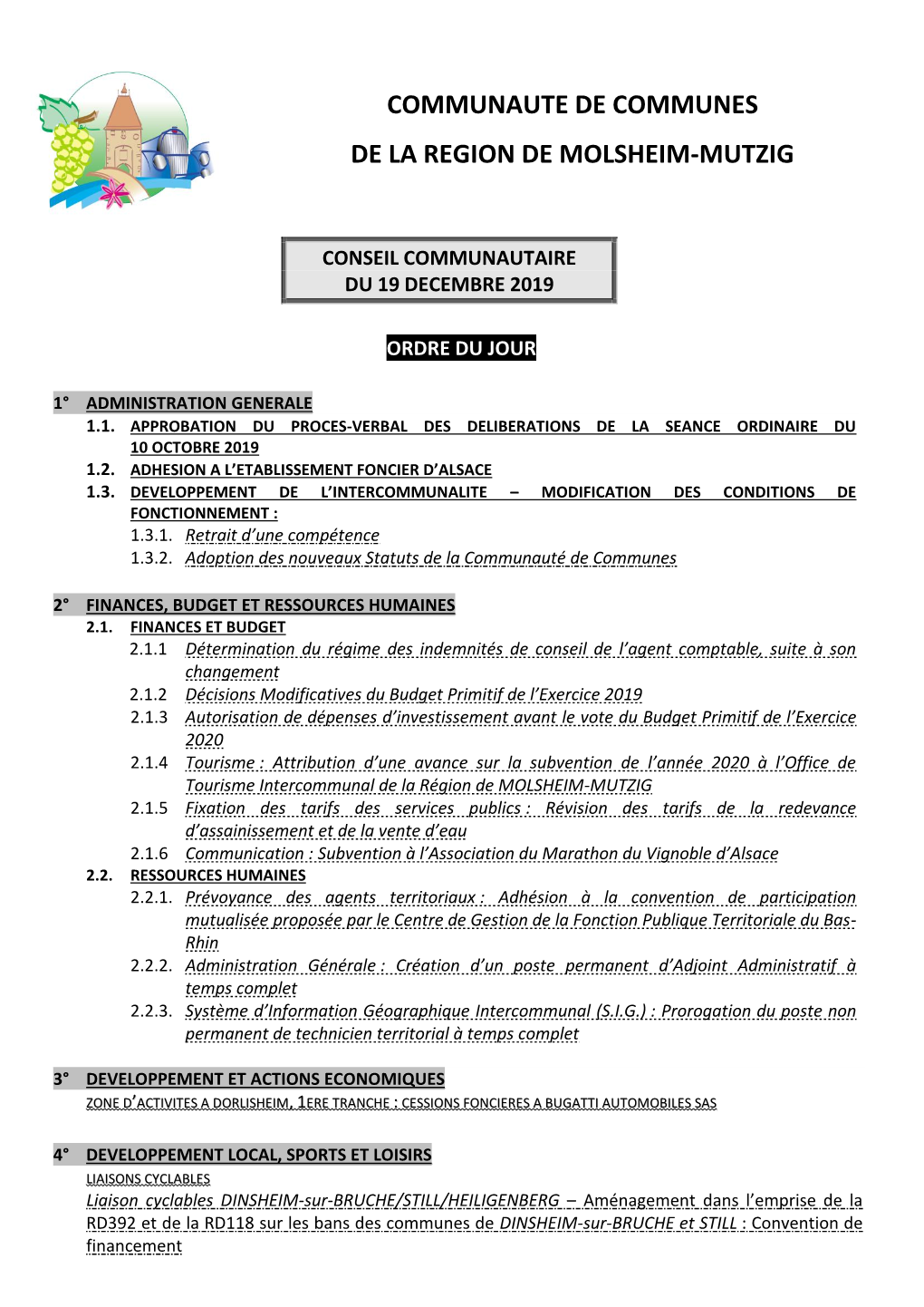 Communaute De Communes De La Region De Molsheim-Mutzig