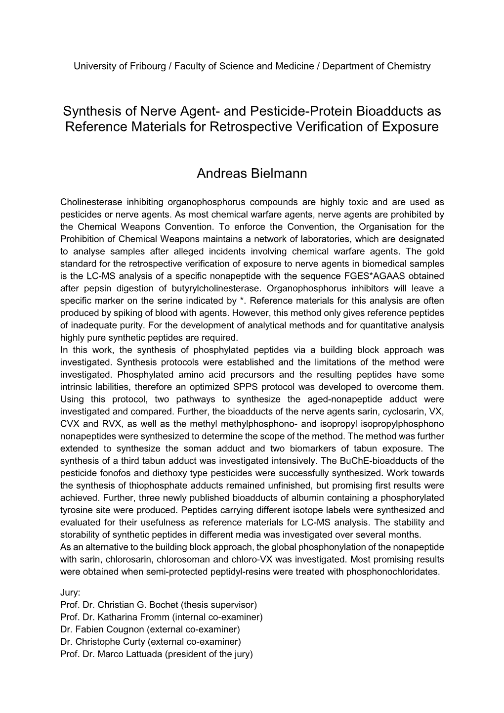 Synthesis of Nerve Agent- and Pesticide-Protein Bioadducts As Reference Materials for Retrospective Verification of Exposure