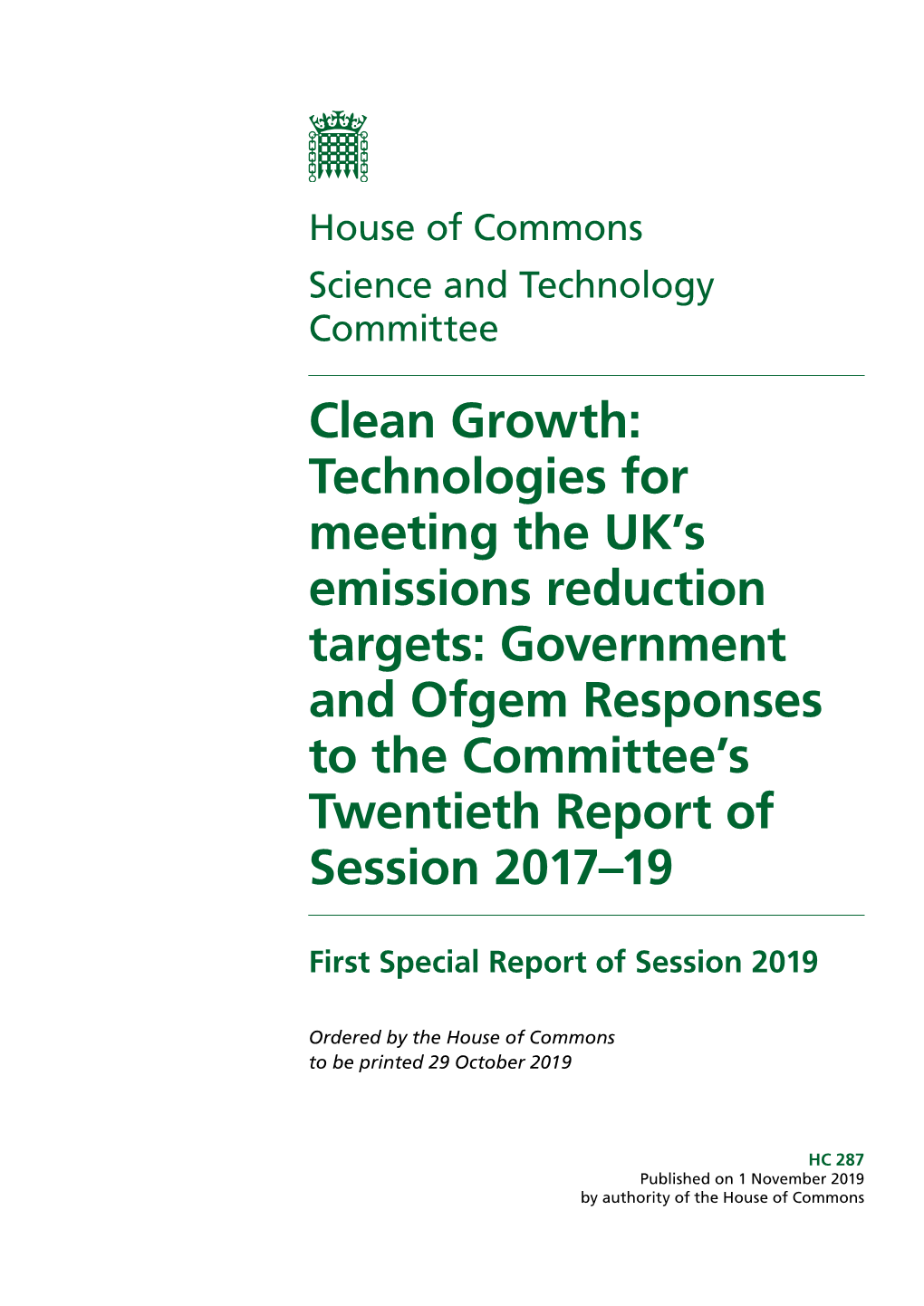 Technologies for Meeting the UK's Emissions Reduction Targets