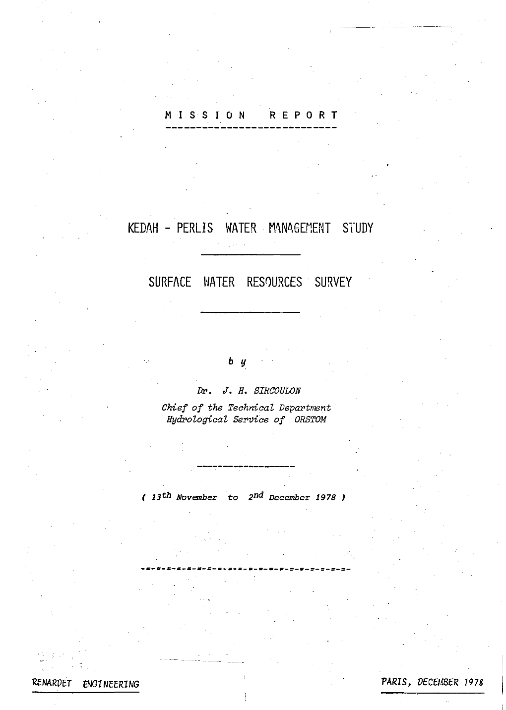 Kedah-Perlis Water Management Study