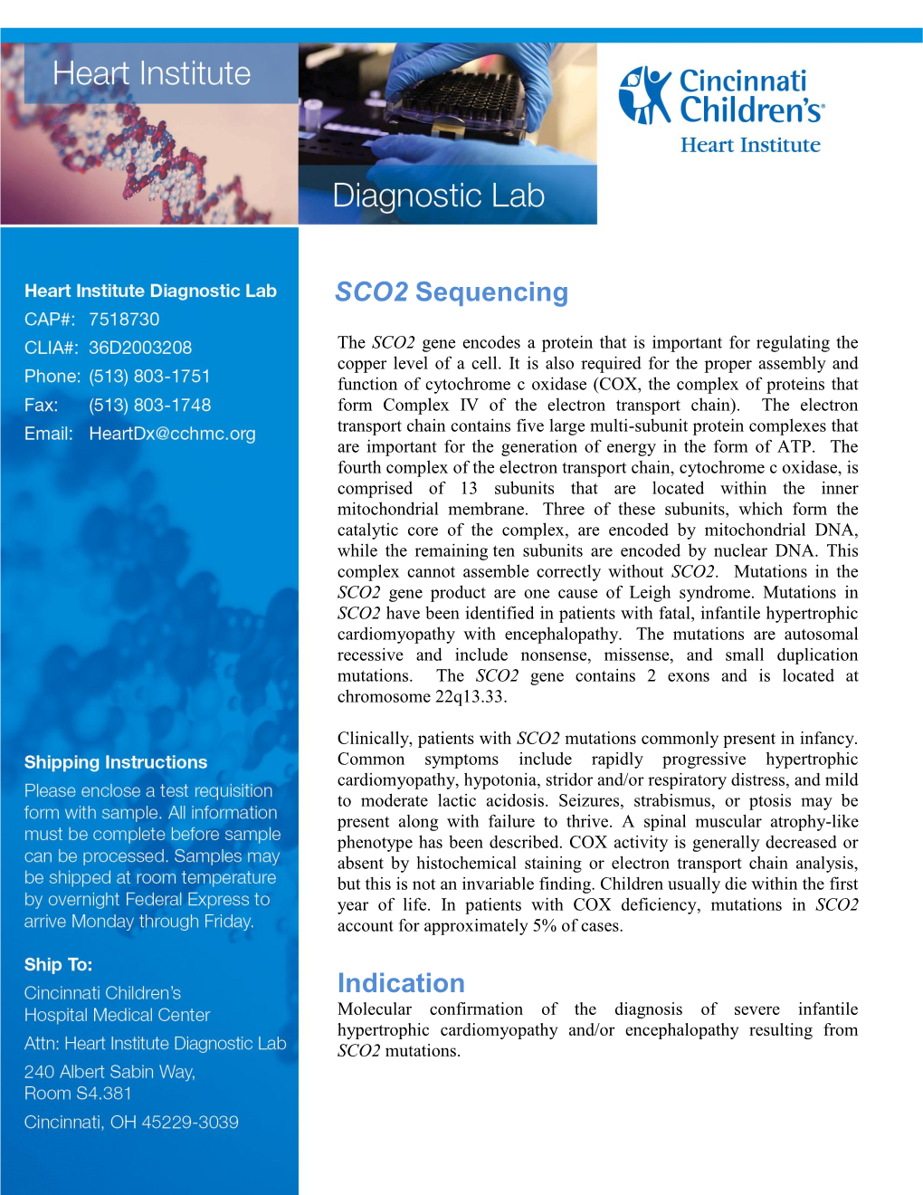 SCO2 Sequencing Indication