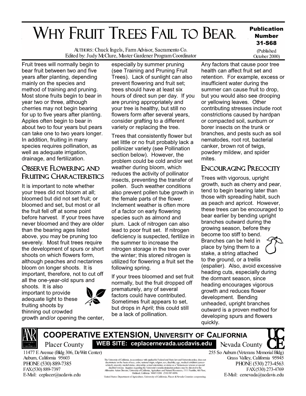 Why Fruit Trees Fail to Bear OSA 31-S68.Pub