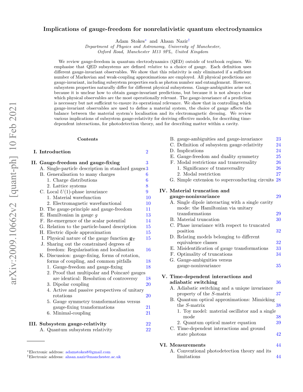 Arxiv:2009.10662V2 [Quant-Ph] 10 Feb 2021 3