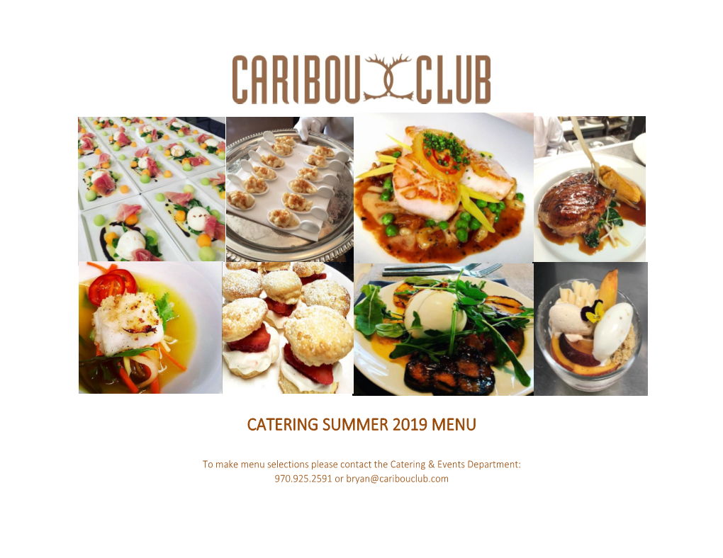 Catering Summer 2019 Menu