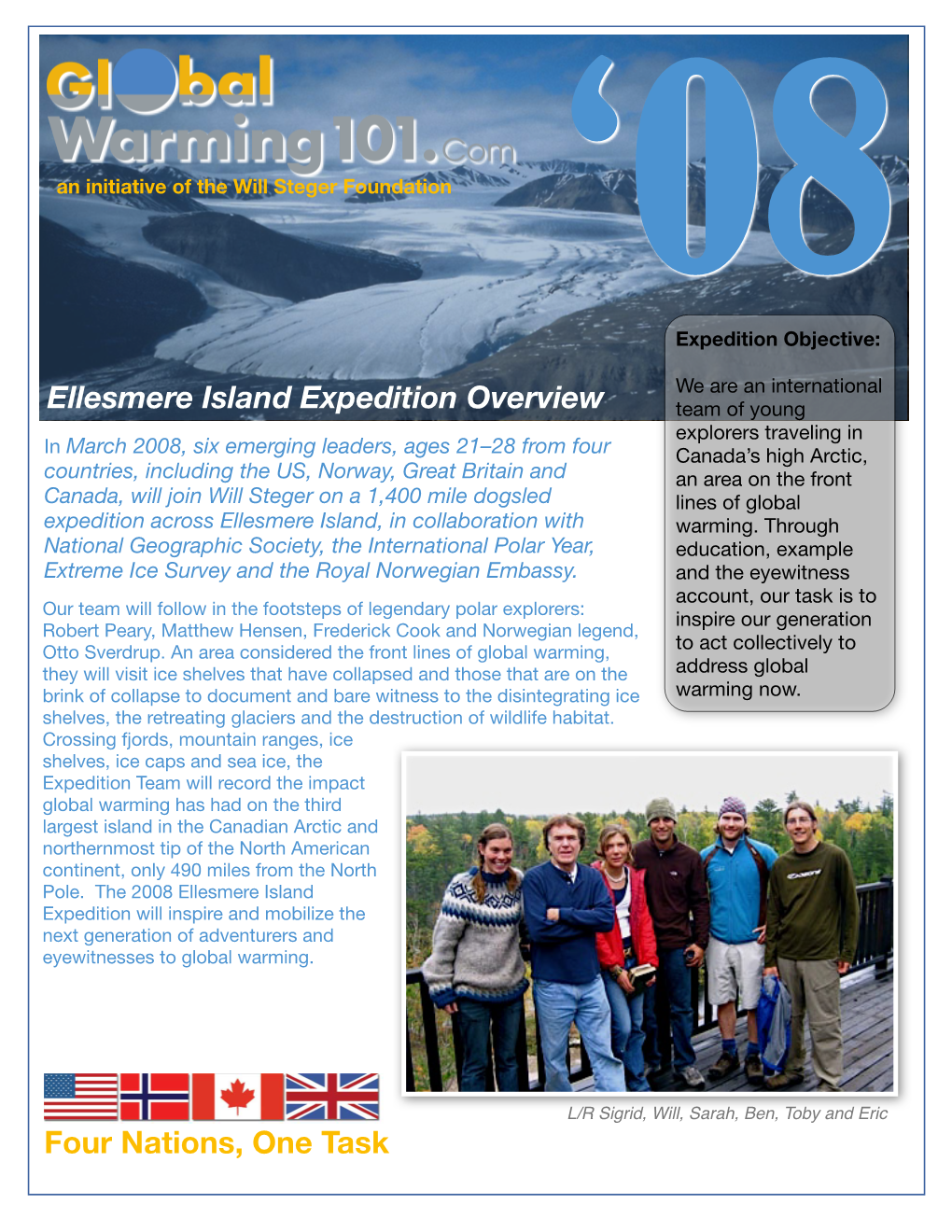 Ellesmere Island Expedition Overview Four Nations, One Task