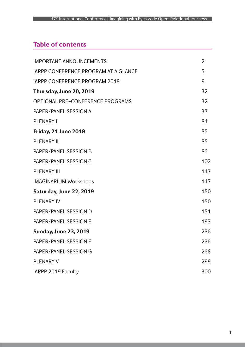 Table of Contents