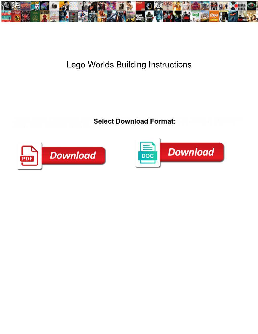 Lego Worlds Building Instructions