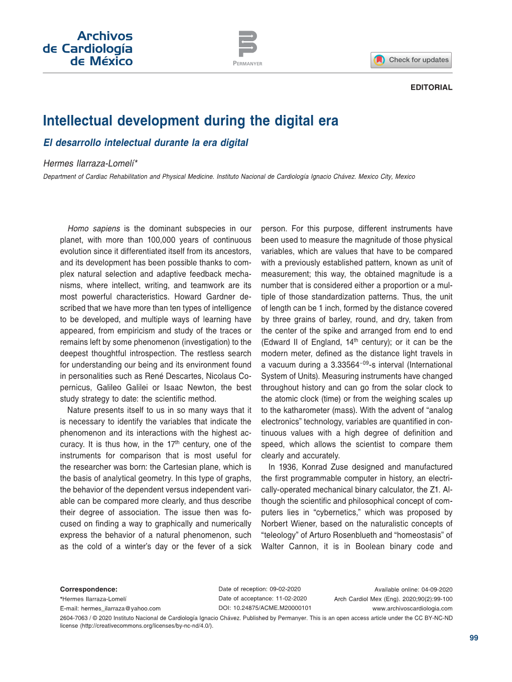 Intellectual Development During the Digital Era El Desarrollo Intelectual Durante La Era Digital