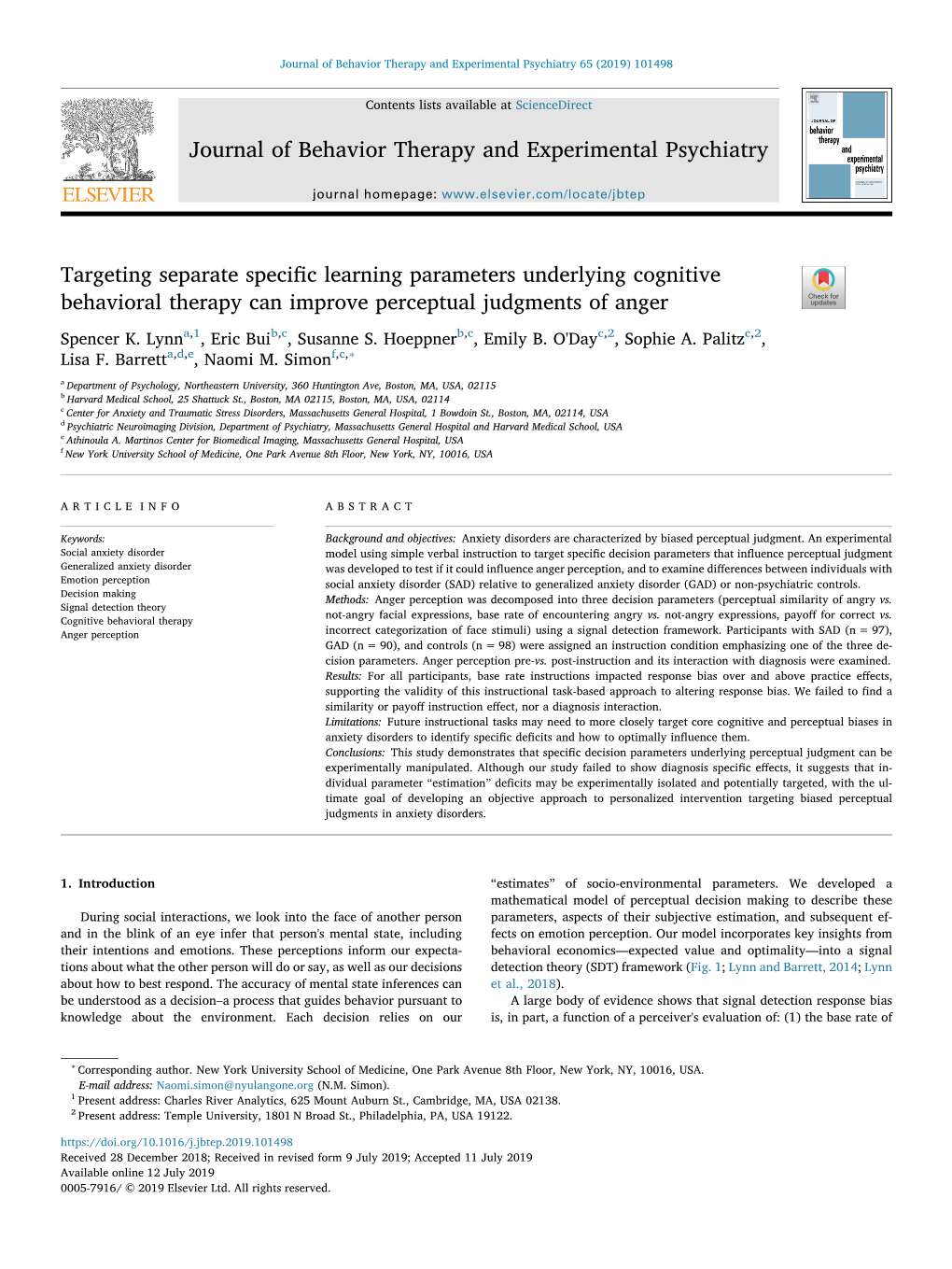 Targeting Separate Specific Learning Parameters Underlying Cognitive
