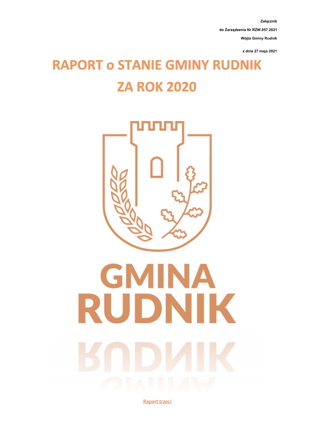 RAPORT O STANIE GMINY RUDNIK ZA ROK 2020