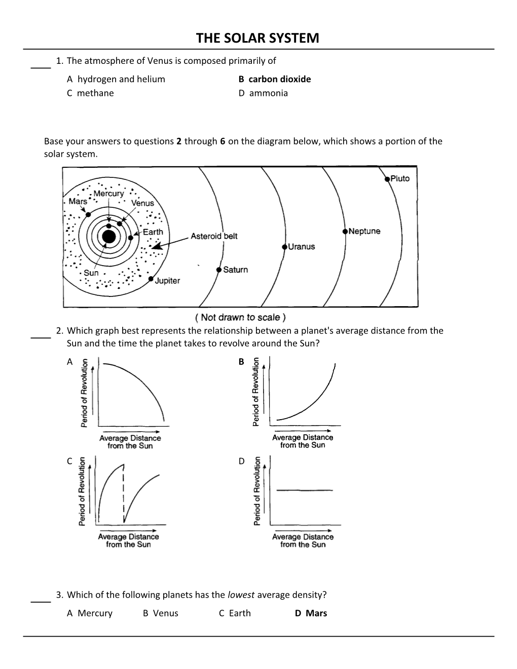 The Solar System Questions KEY.Pdf