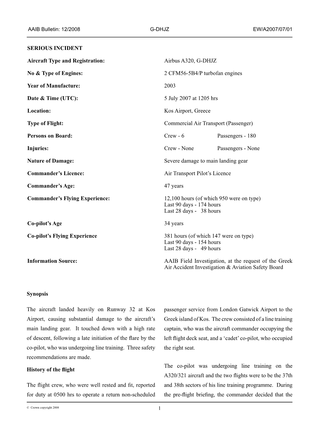 Airbus A320, G-DHJZ No & Type of Engines