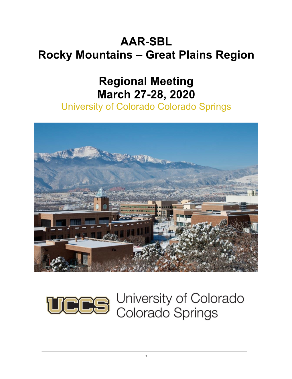 AAR-SBL Rocky Mountains – Great Plains Region Regional Meeting March 27-28, 2020