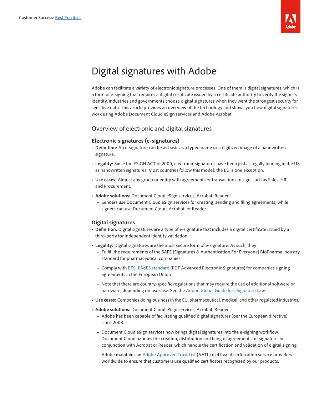 Digital Signatures with Adobe