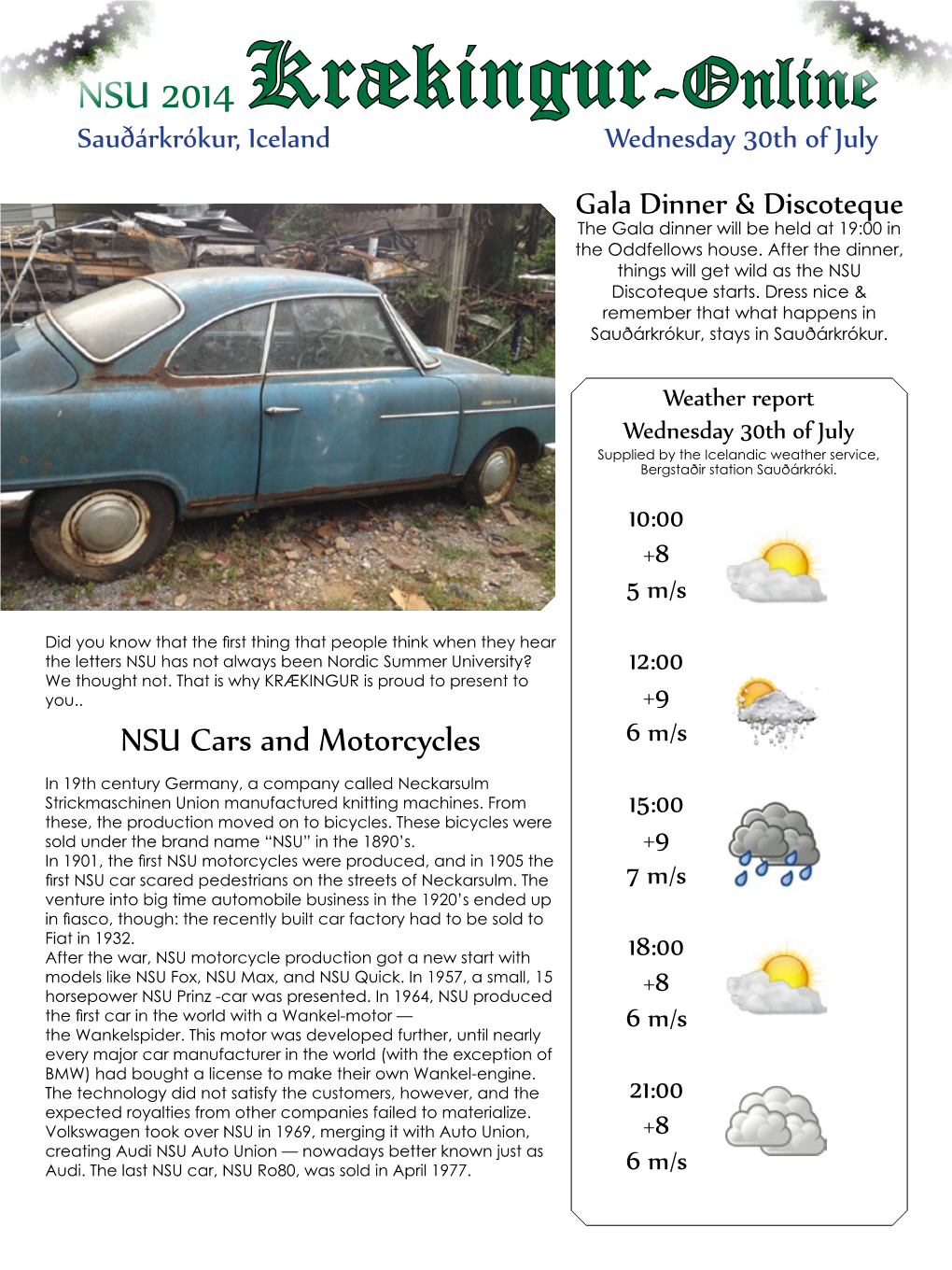 NSU Cars and Motorcycles 6 M/S