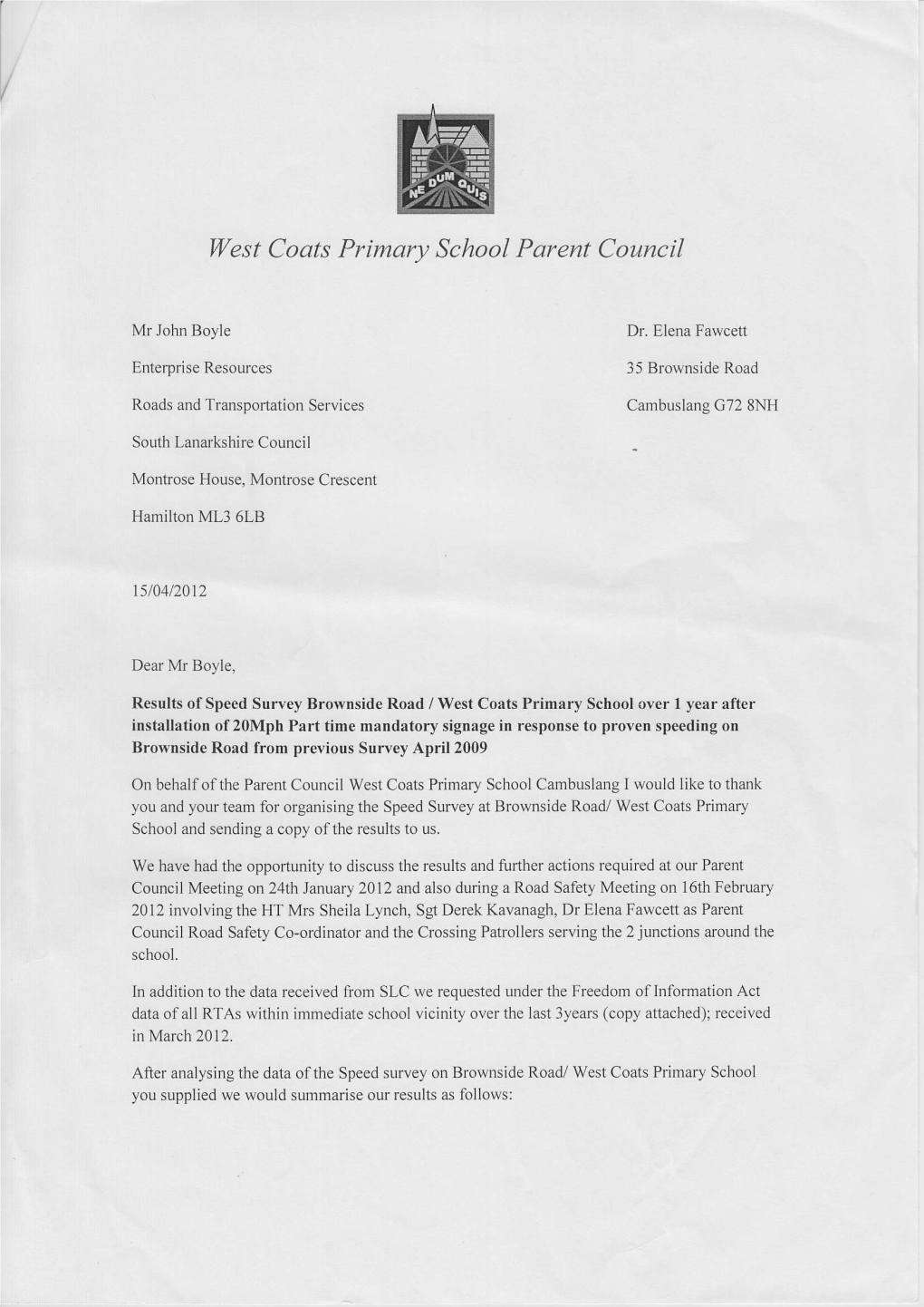 West Coats Primary School Parent Council