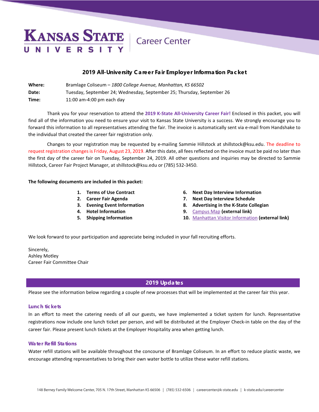 2019 All-University Career Fair Employer Information Packet 2019