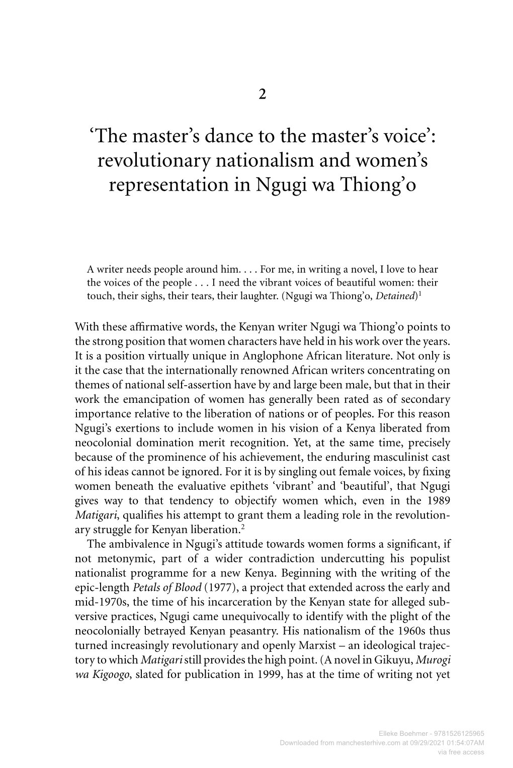 Revolutionary Nationalism and Women's