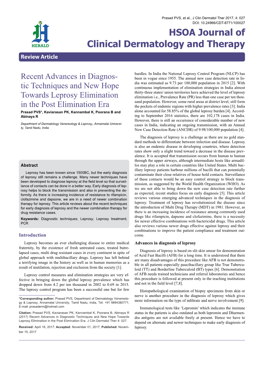 Recent Advances in Diagnos-Tic Techniques and New Hope