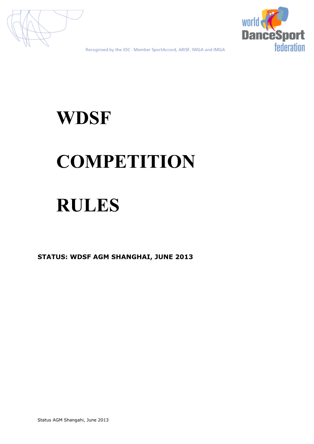 Wdsf Competition Rules 2