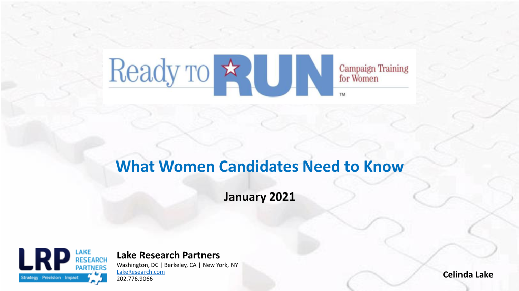 What Women Candidates Need to Know