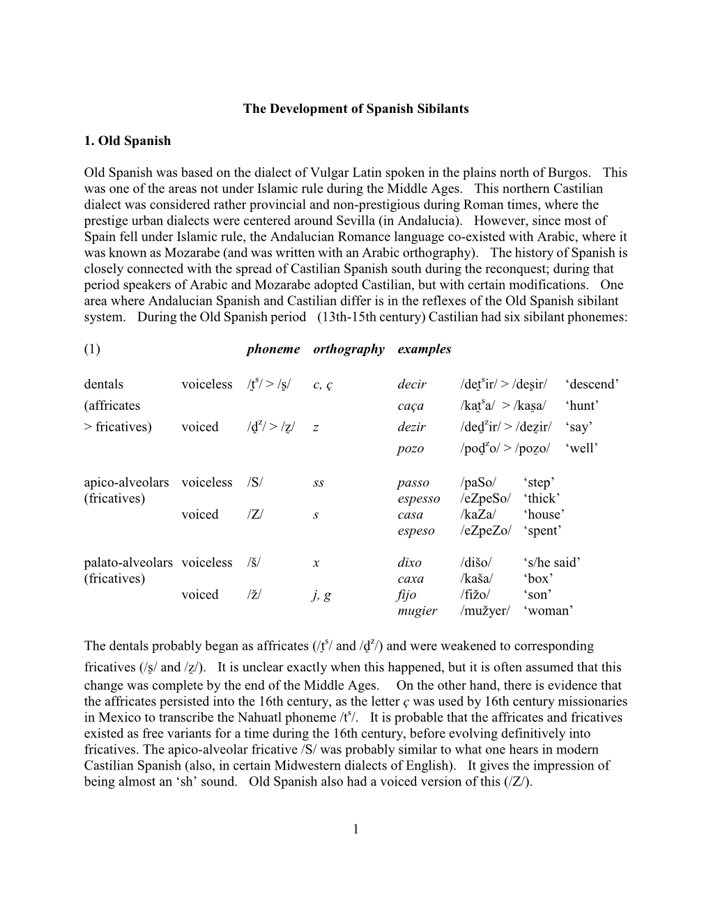 Spanish Sibilants