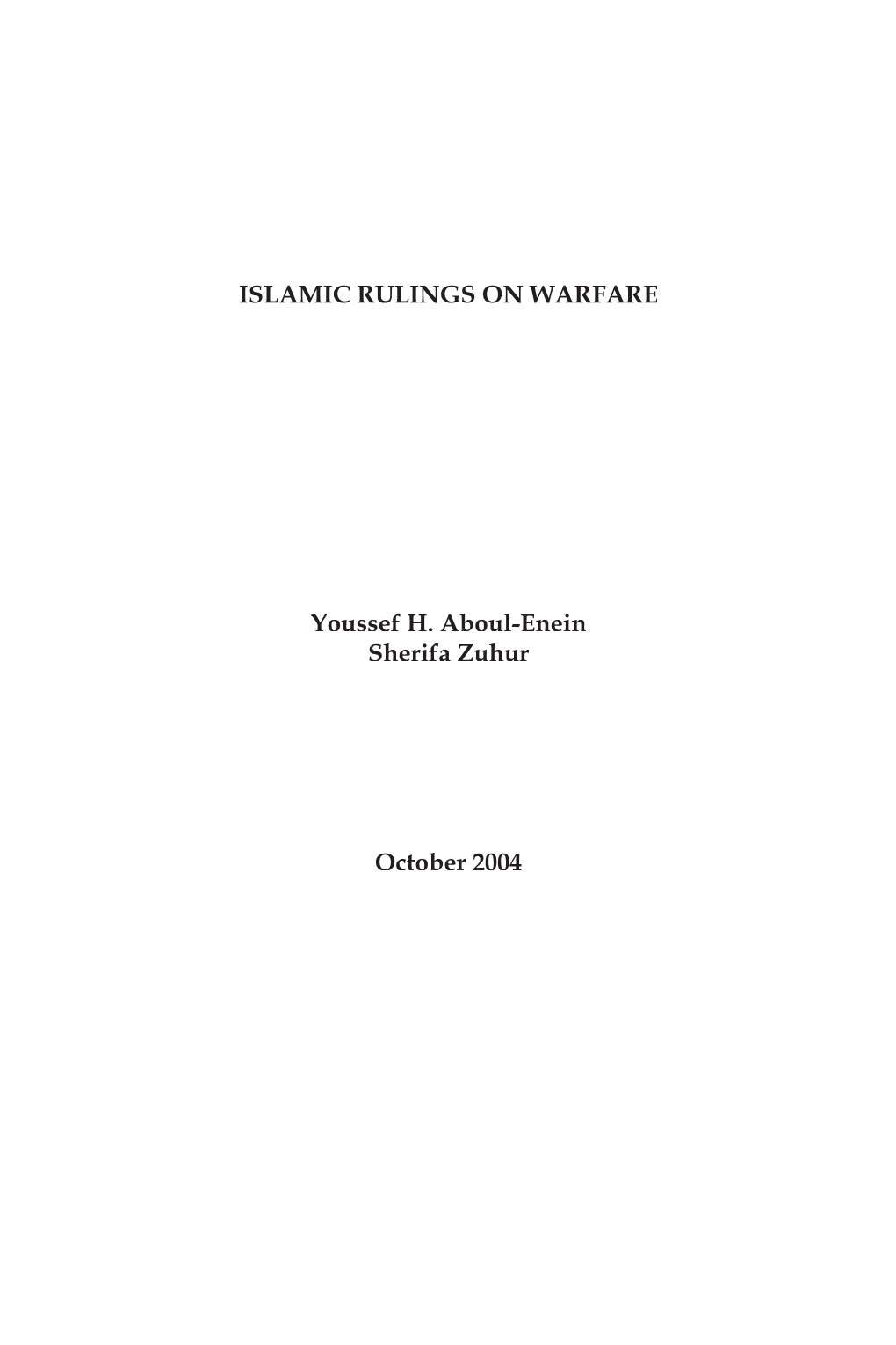 Islamic Rulings on Warfare