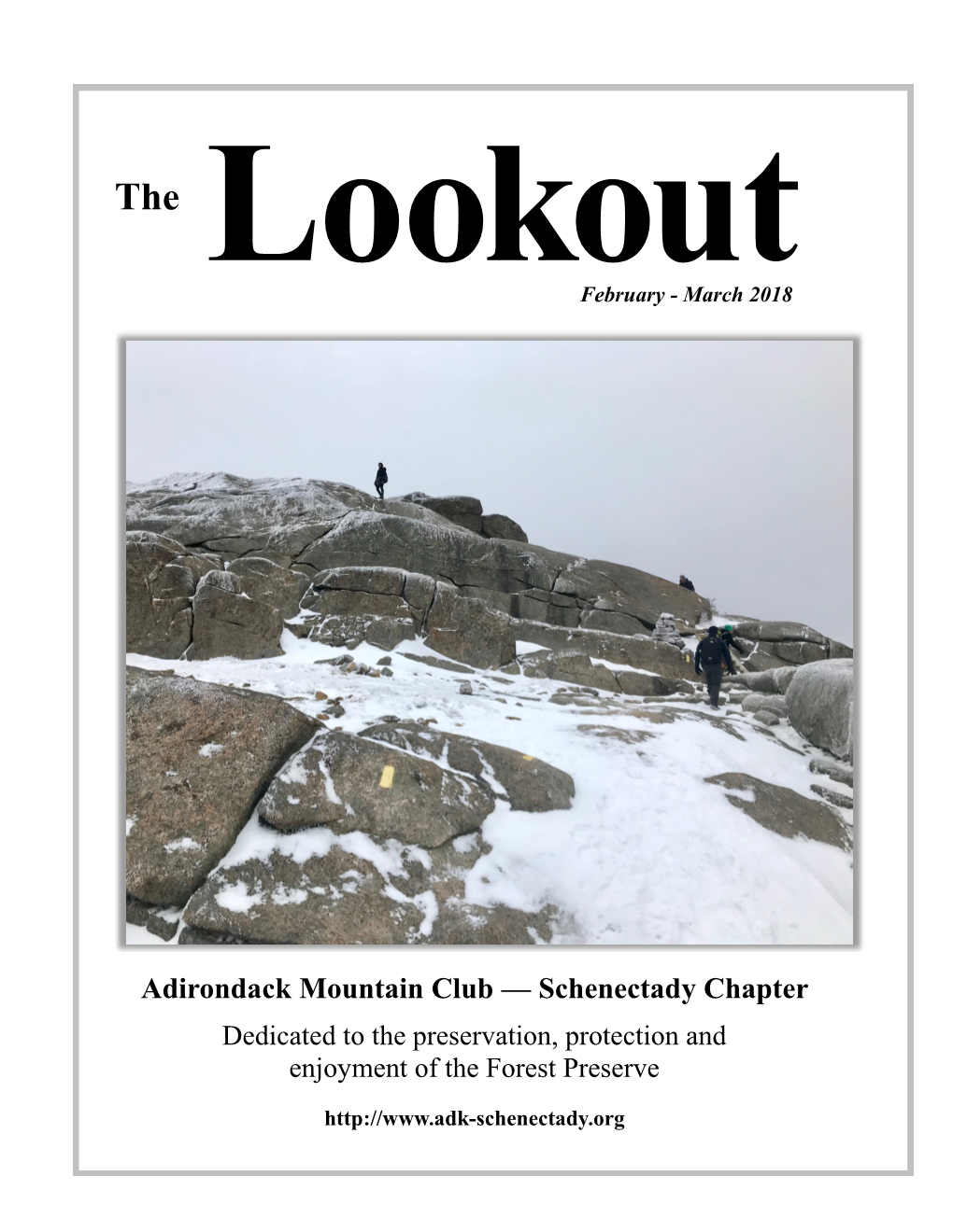 Adirondack Mountain Club — Schenectady Chapter Dedicated to the Preservation, Protection and Enjoyment of the Forest Preserve