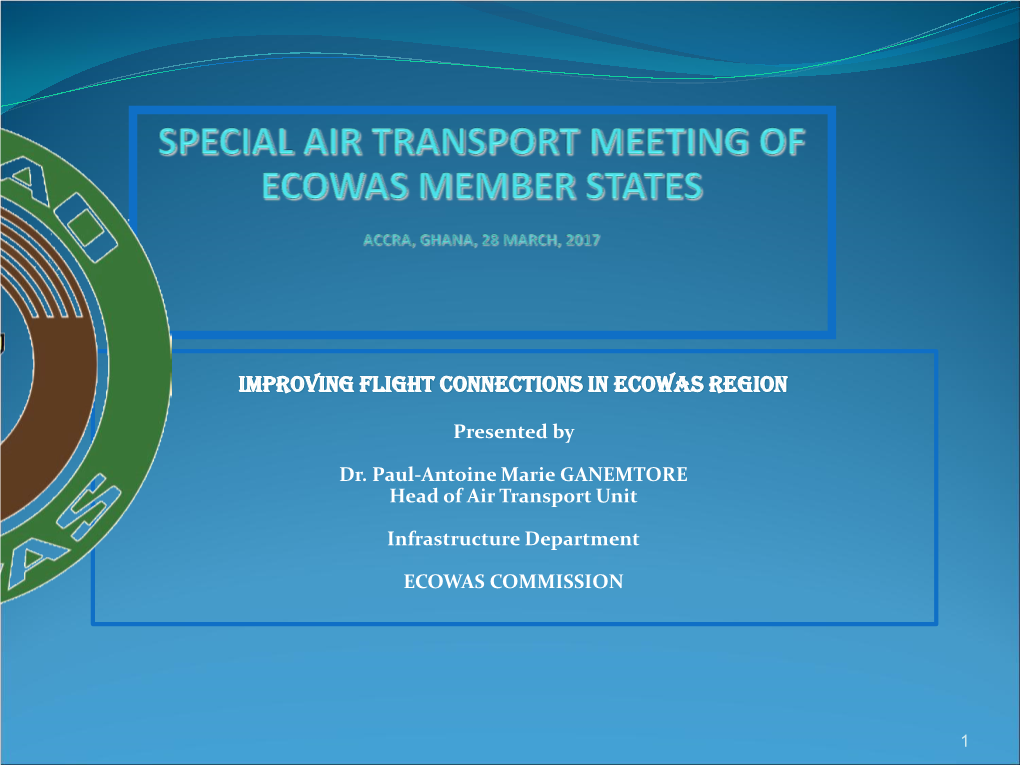 Improving Flight Connections in Ecowas Region