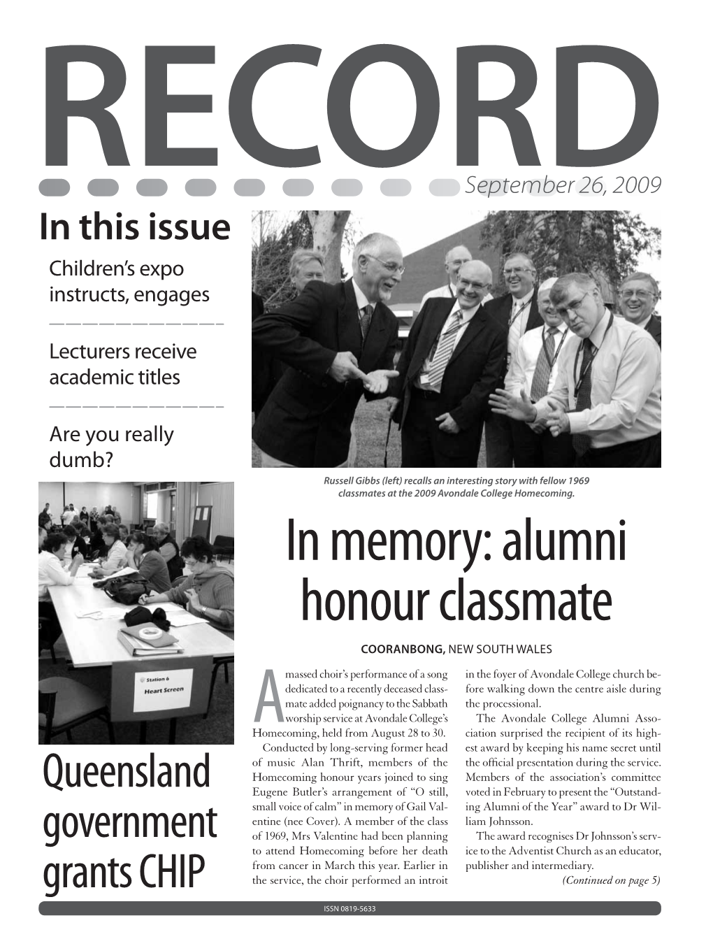 In Memory: Alumni Honour Classmate Cooranbong, New South Wales