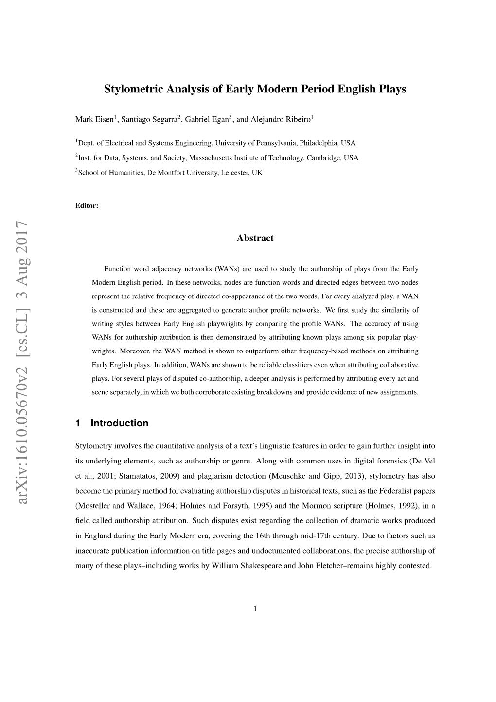 Arxiv:1610.05670V2 [Cs.CL] 3 Aug 2017