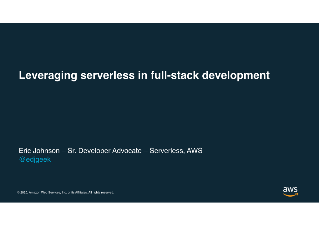 Leveraging Serverless in Fullstack
