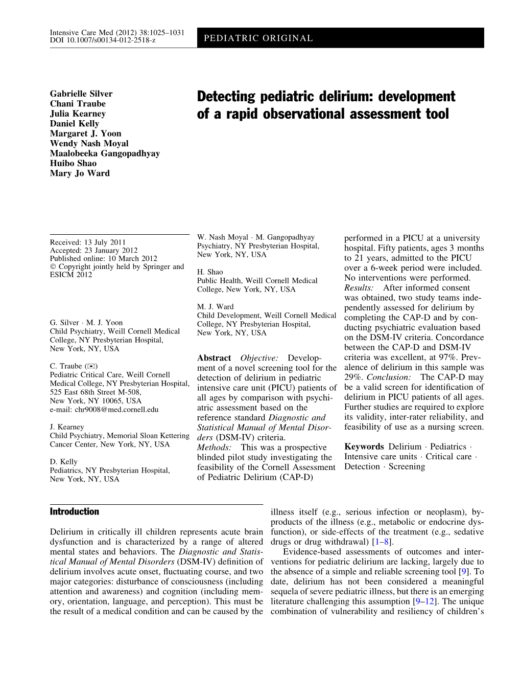 Development of a Rapid Observational Assessment Tool