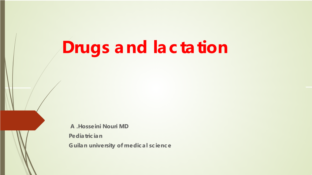 Drugs and Lactation