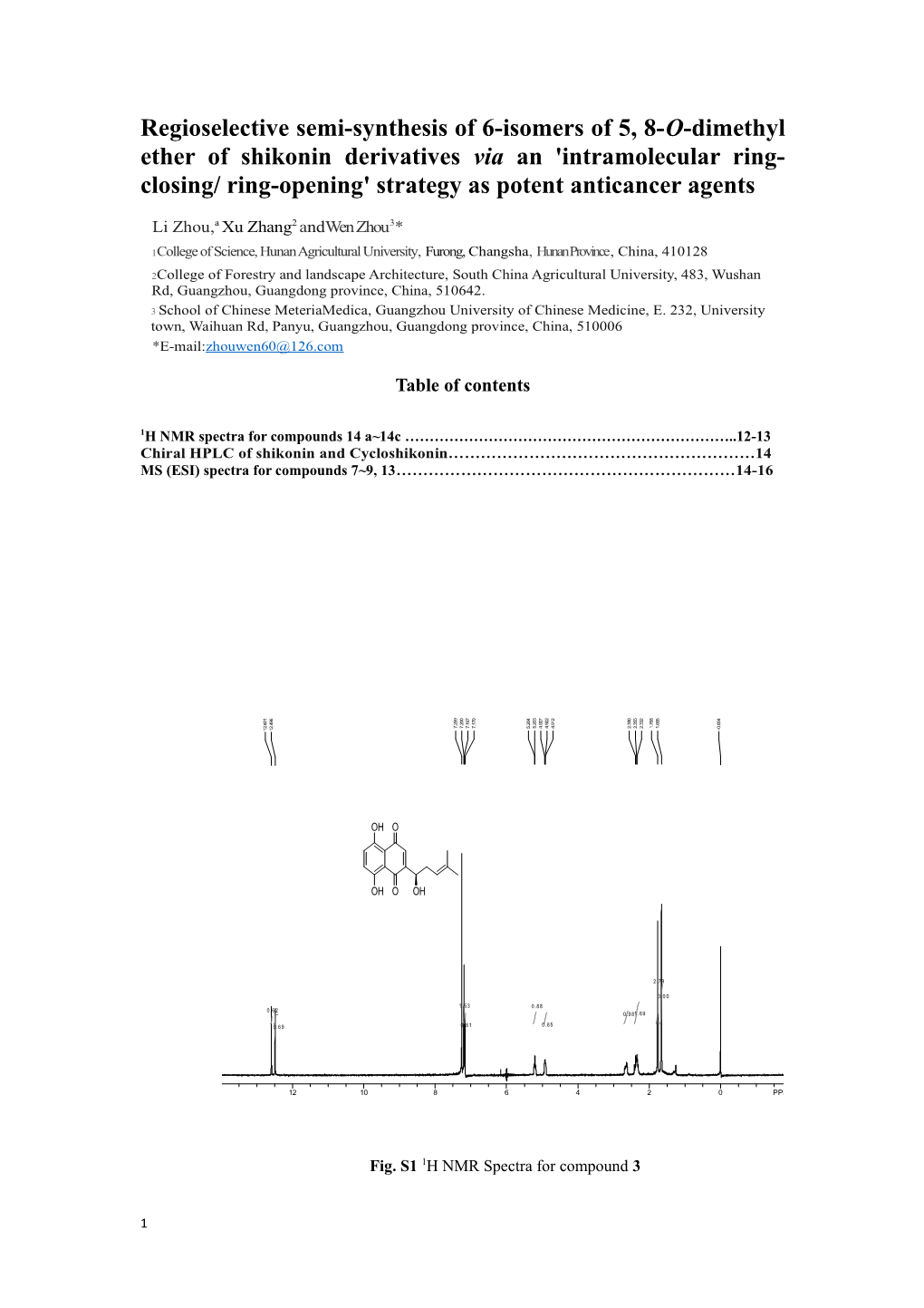 Regioselective Semi-Synthesis of 6-Isomers of 5, 8-O-Dimethyl Ether of Shikonin Derivatives