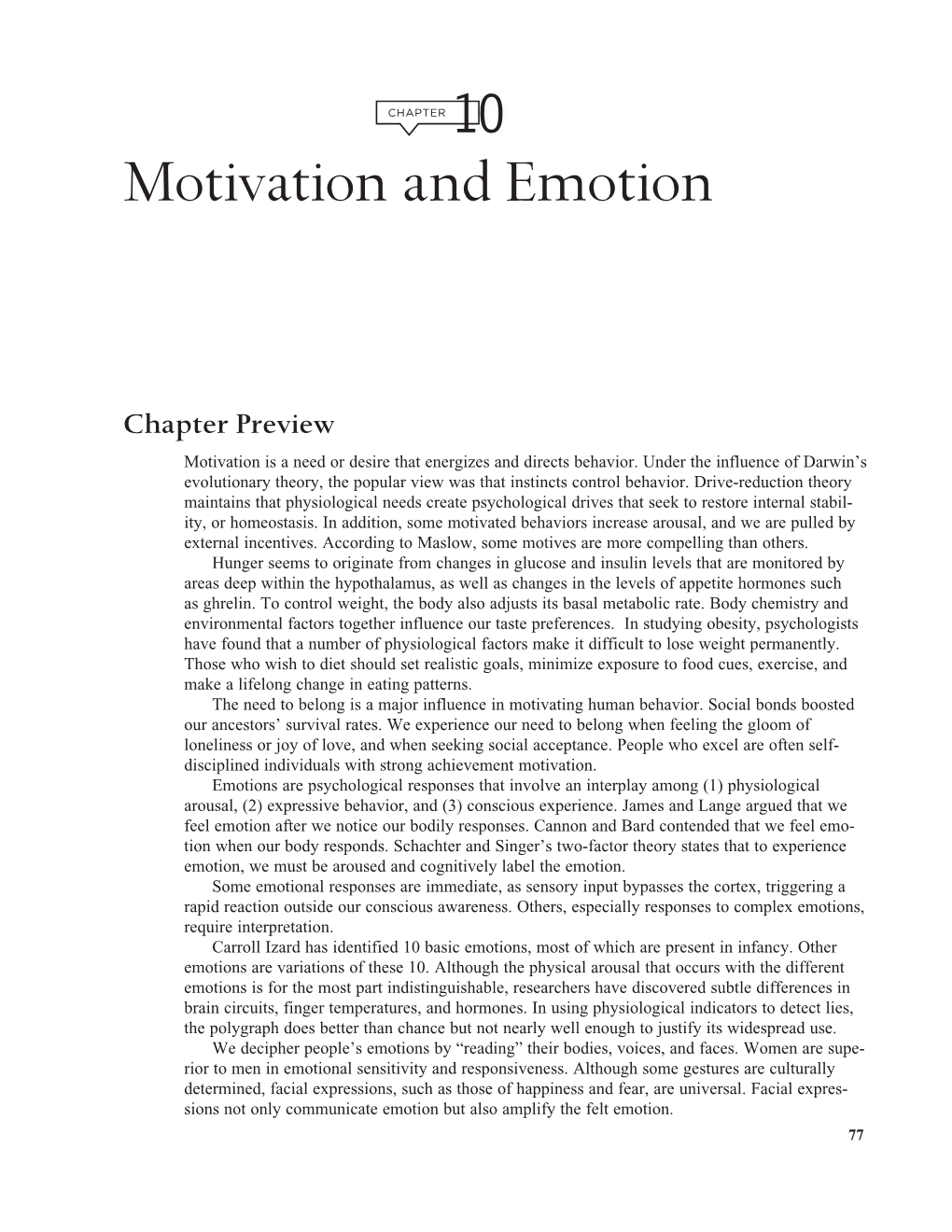 Motivation and Emotion