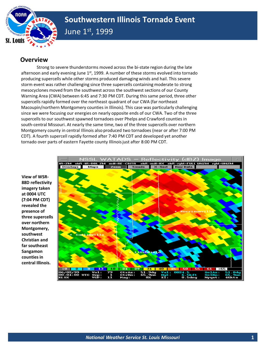 Southwestern Illinois Tornado Event June 1St, 1999