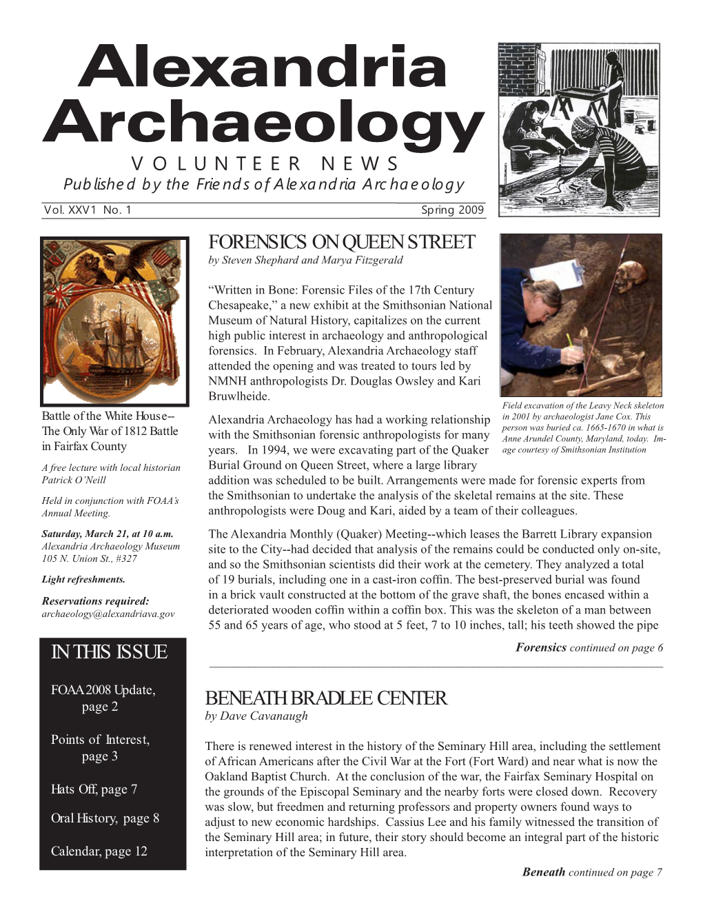 Archaeology Newsletter 2009 Spring