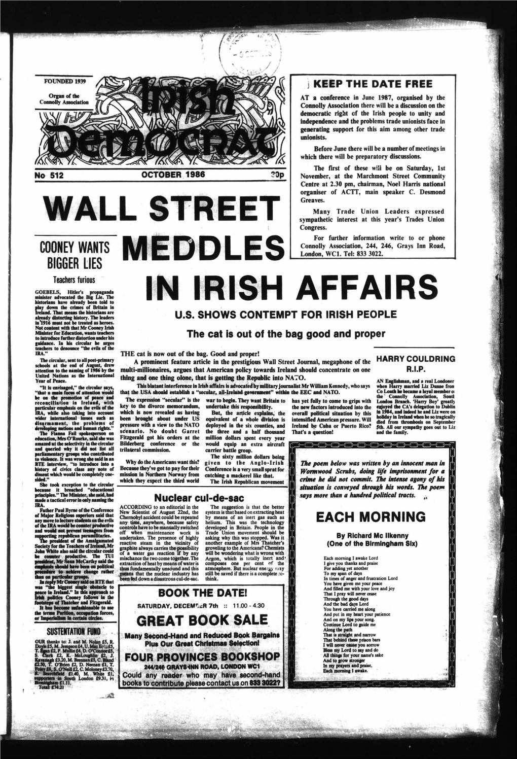 Wall Street in Irish Affairs