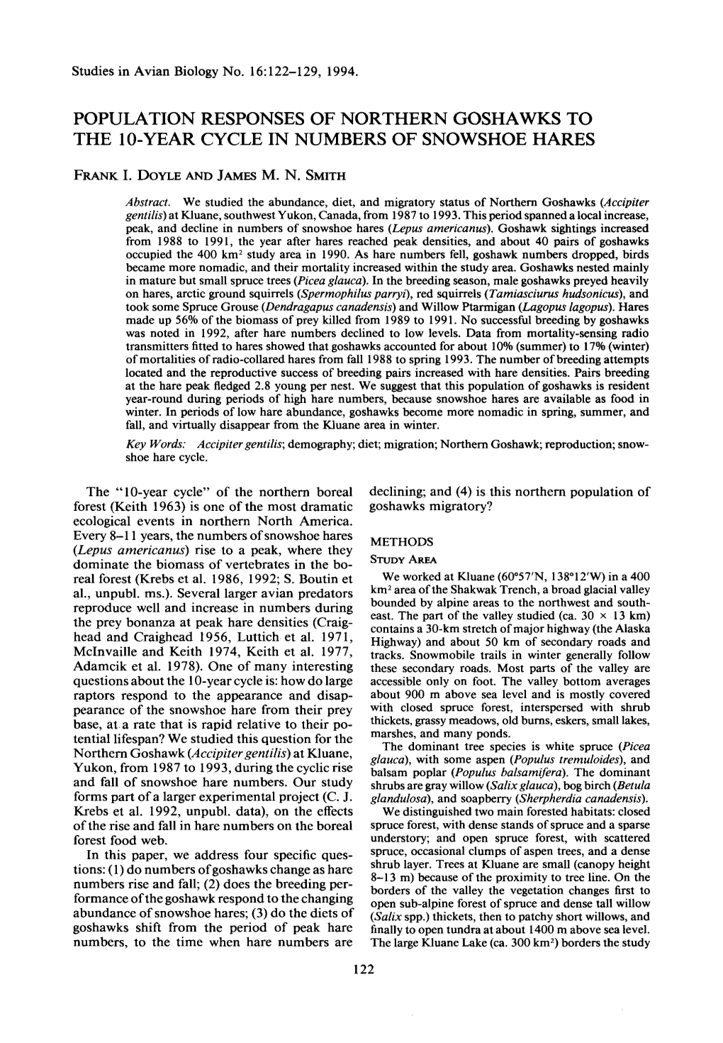 The Northern Goshawk: Ecology and Management