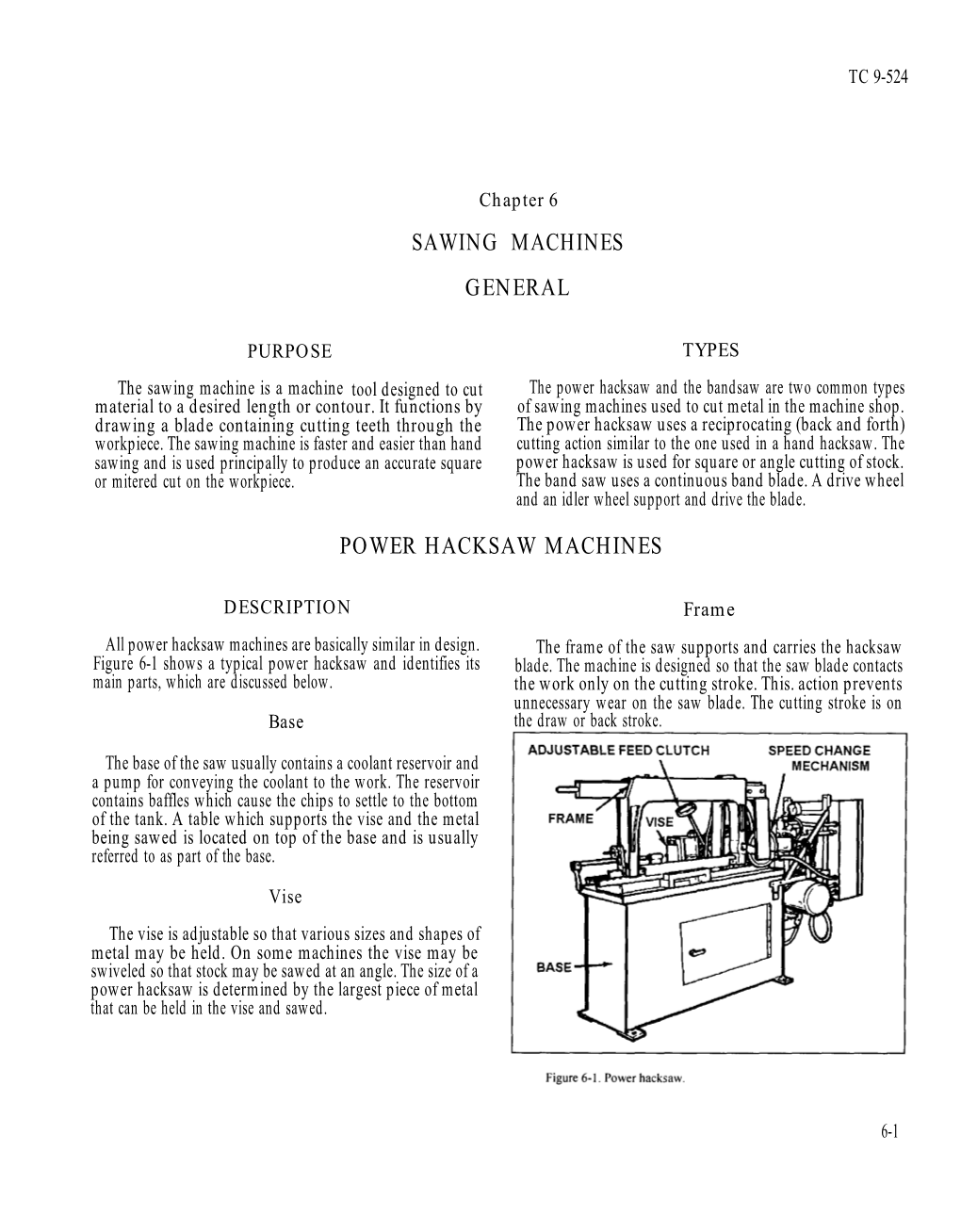 Sawing Machines General Power Hacksaw Machines