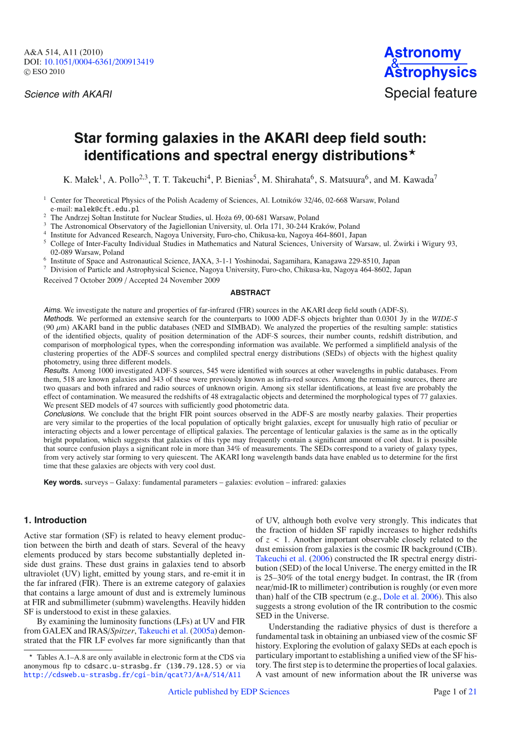 Star Forming Galaxies in the AKARI Deep Field South