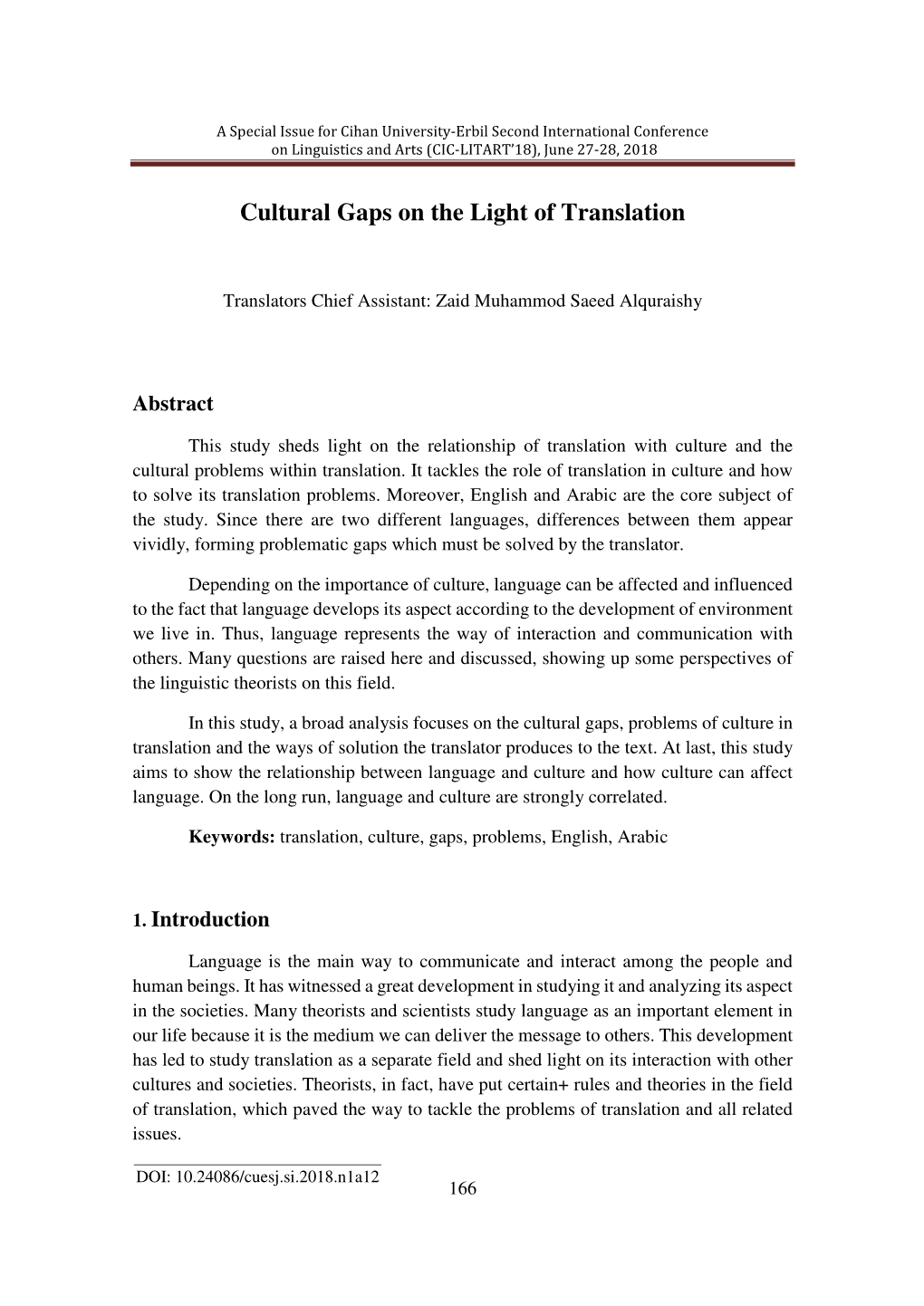 Cultural Gaps on the Light of Translation