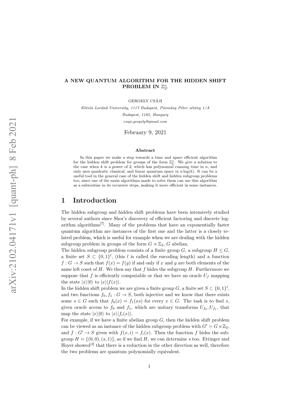 [Quant-Ph] 8 Feb 2021 Ups That Suppose H W Rbesaeqatmplnmal Equivalent