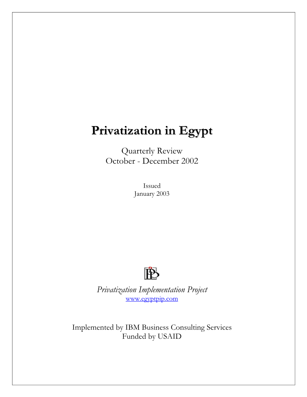 Privatization in Egypt