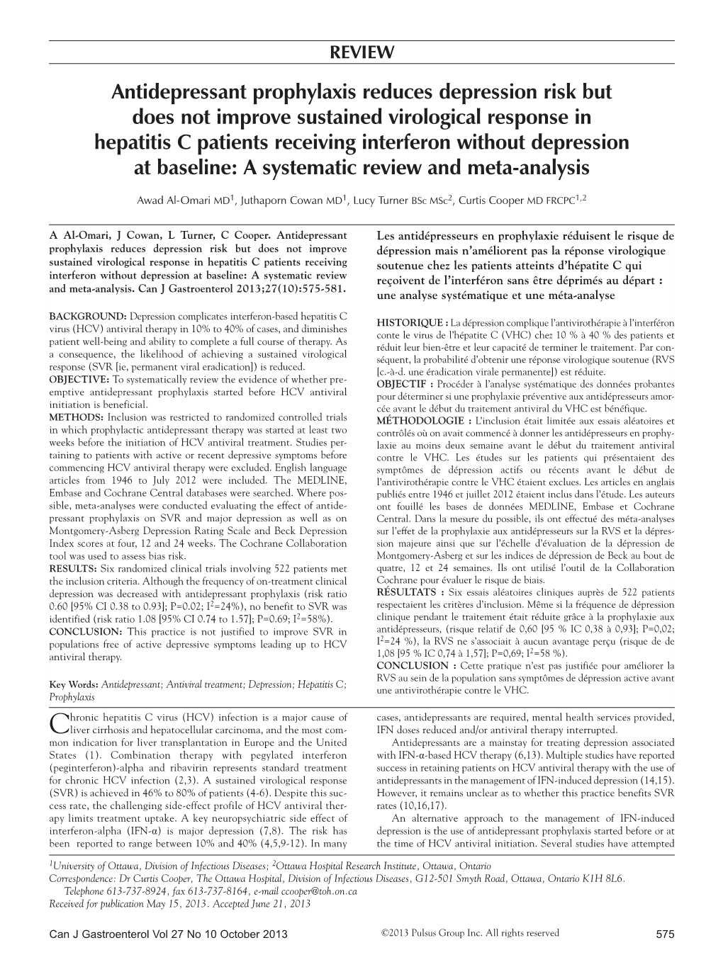 Antidepressant Prophylaxis Reduces Depression Risk but Does Not