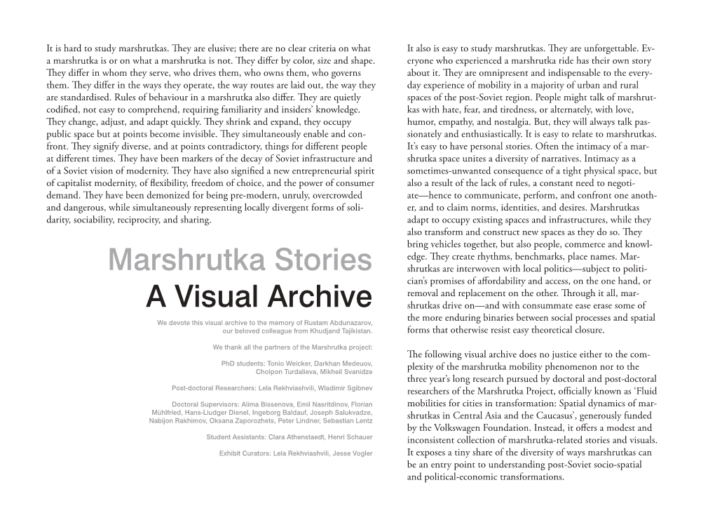 Marshrutka Stories – a Visual Archive